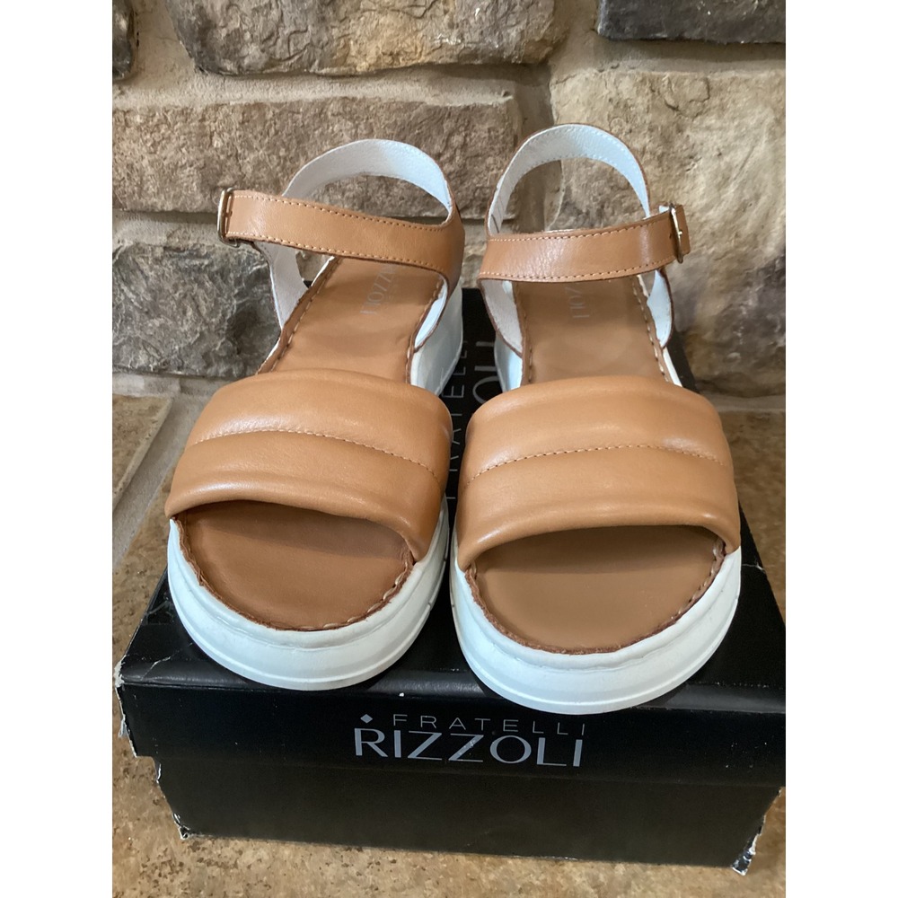 Fratelli Rizzoli SA 5071 Mandorla Brown Platform Sandals Womens 39 NEW - Picture 5 of 8